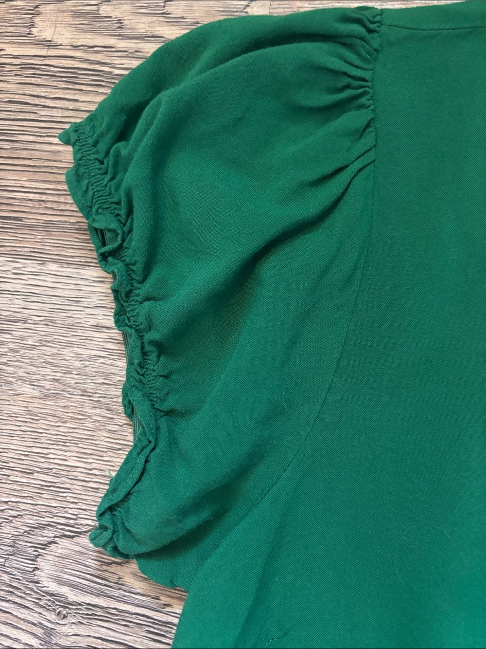 Odille Emerald Green Ruffle-Trim Button Front Blouse - Picture 4 of 5